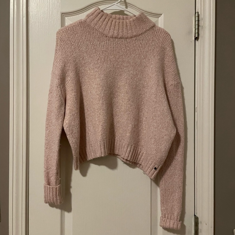 American Eagle Marled Pink Turtleneck Sweater